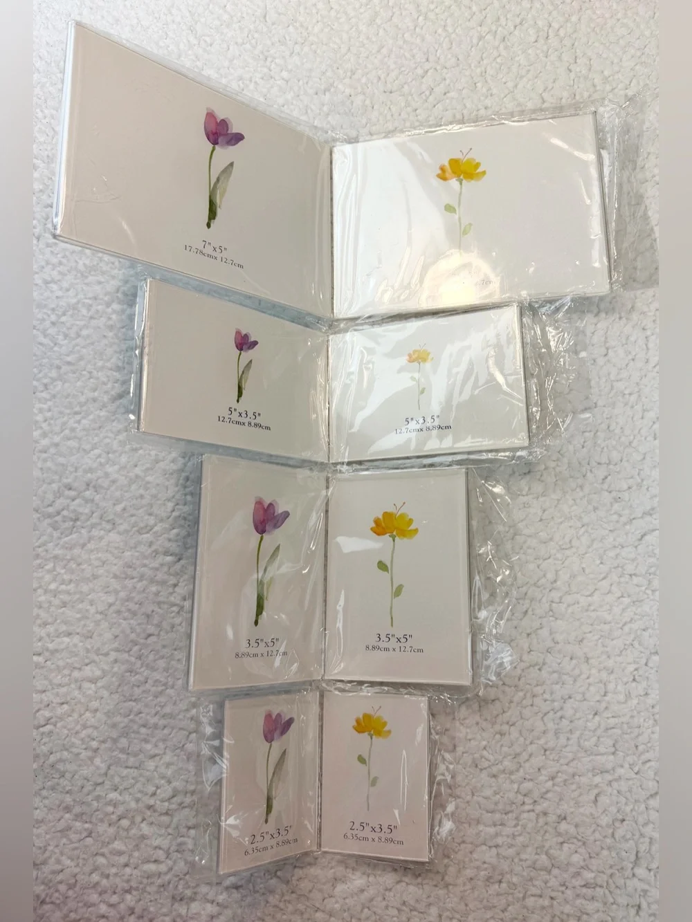 (VTG) LONG'S • Clear Acrylic Double Picture Frames, Set of 4